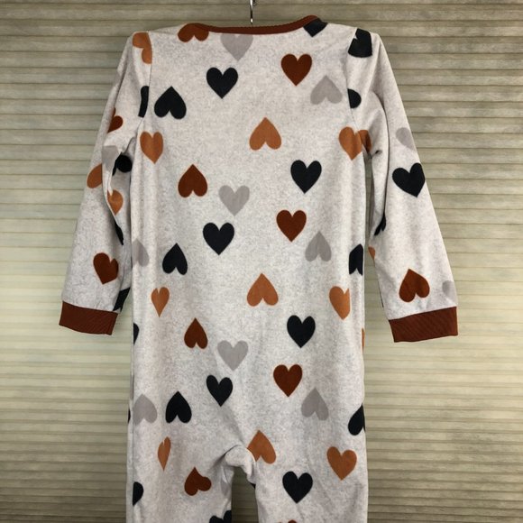 NEW - Carter's 1-Piece Unisex Hearts Soft Cozy Fleece Footie Pajamas Cabincore - Picture 7 of 13